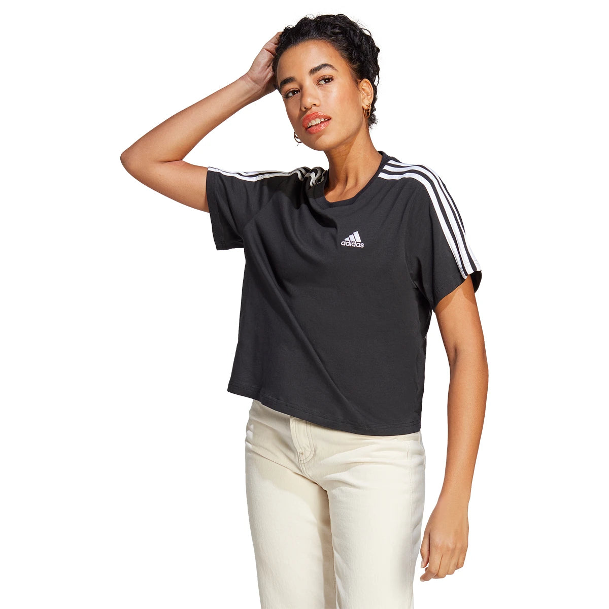 T-Shirt adidas Femme 3 Bandes Crop Top