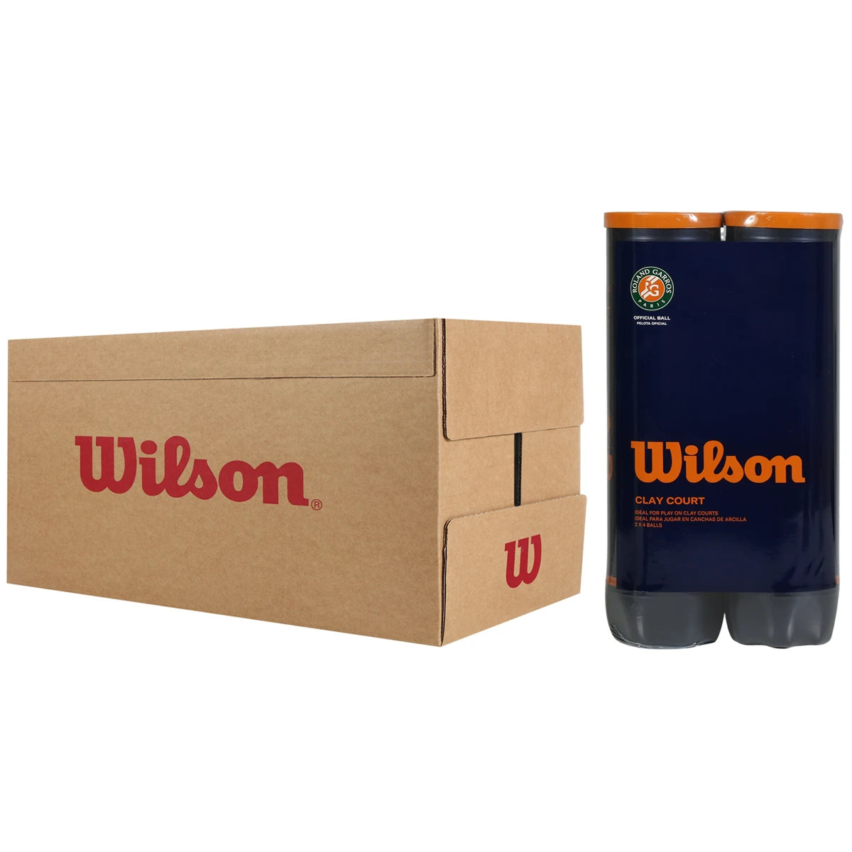 Carton de 9 Bipacks de 4 Balles Wilson Roland Garros Official Clay