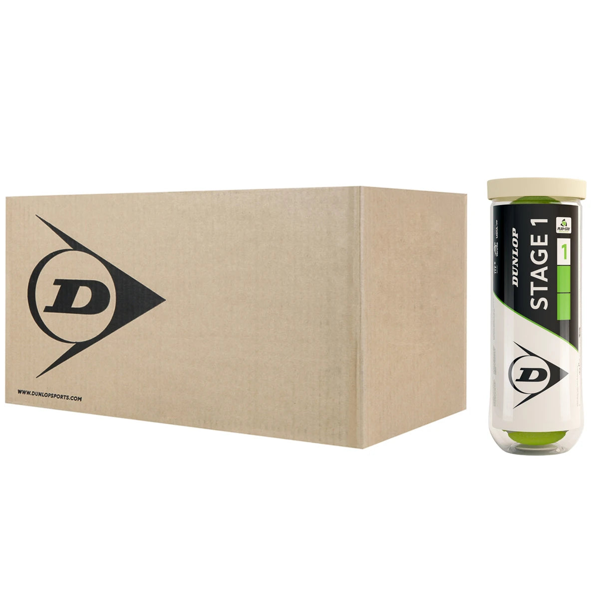Carton de 24 Tubes de 3 Balles Dunlop Easy Tennis Stage 1