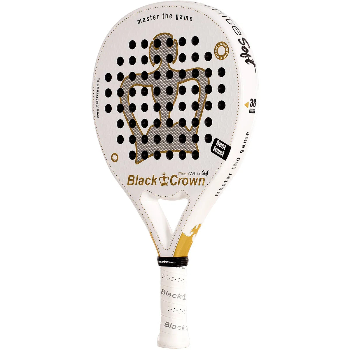 Padelracket Black Crown Piton White Soft