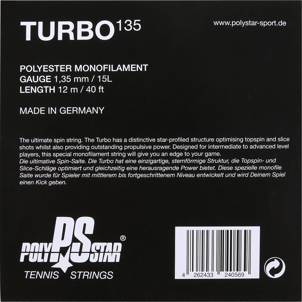 Cordage Polystar Turbo (12 Mètres)