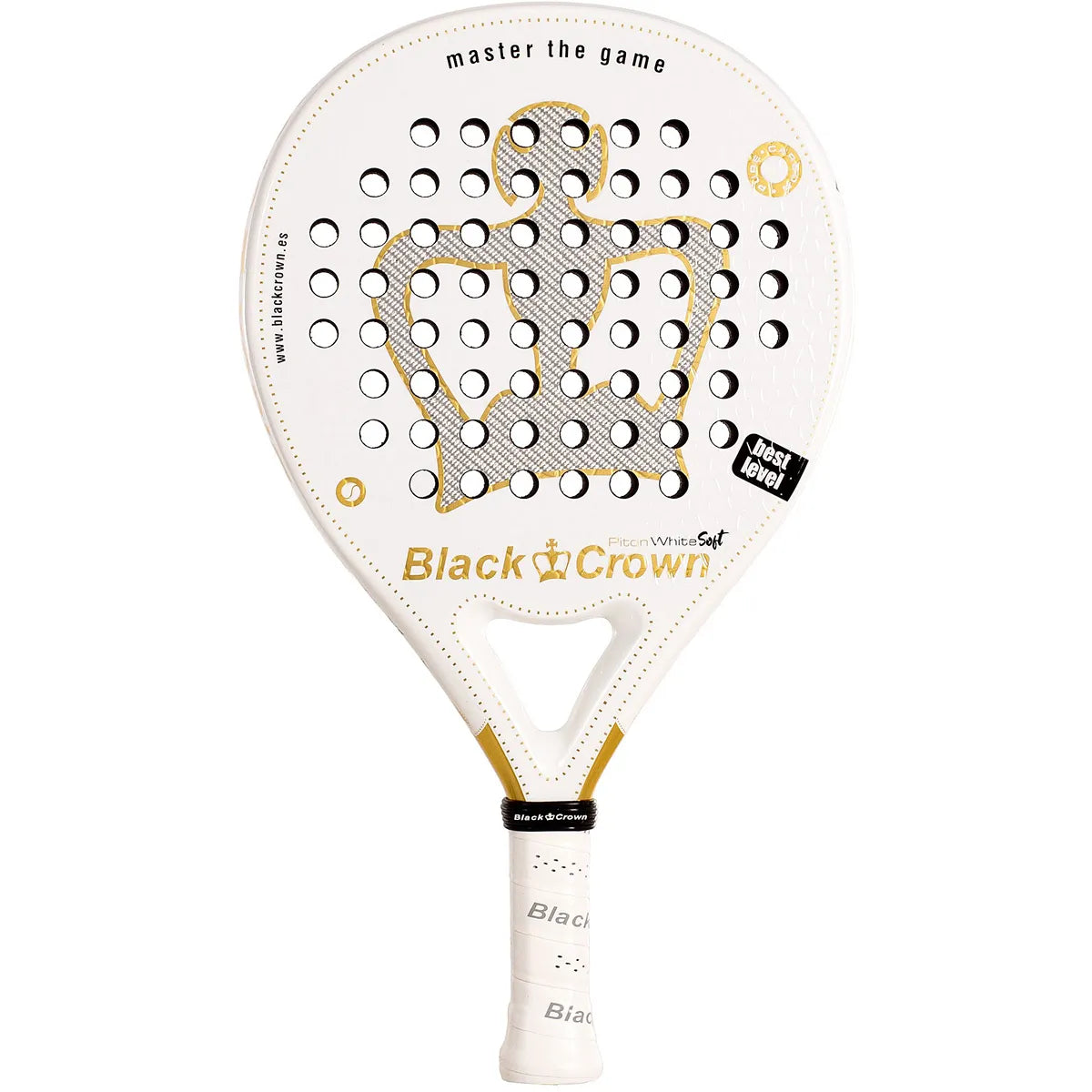 Padelracket Black Crown Piton White Soft