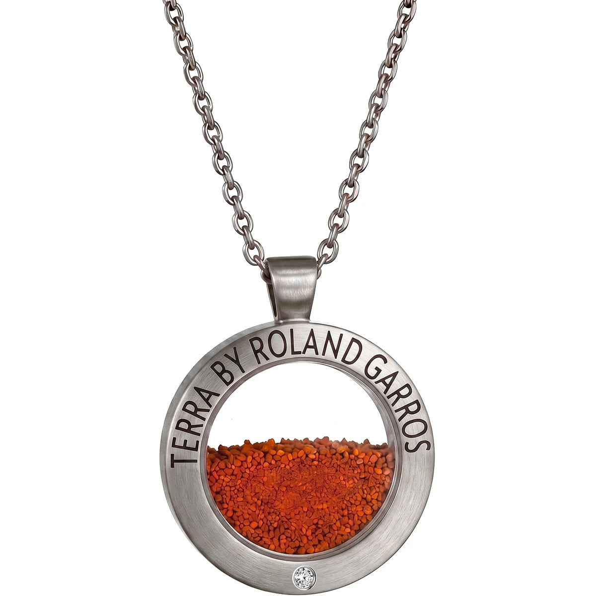 Collier en Medaille Terra Access Staal Mat 1 Steen Groot Model
