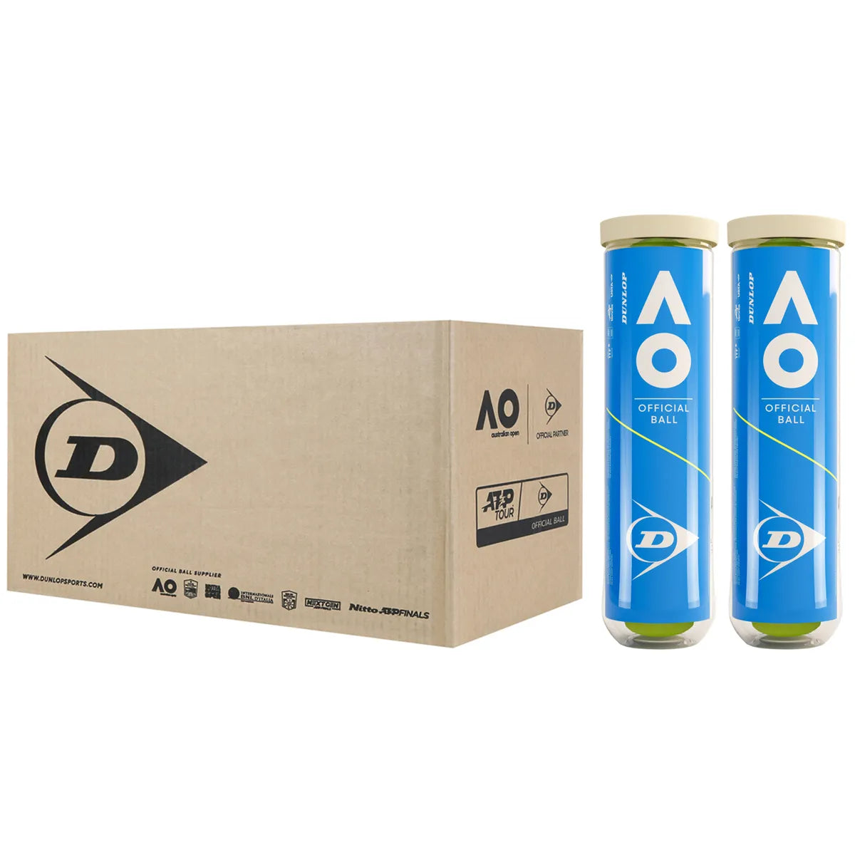 Carton de 9 Bipacks de 4 Balles Dunlop Australian Open