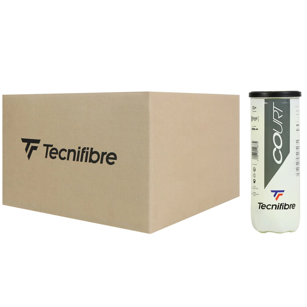 Cartons de 36 Tubes de 3 Balles Tecnifibre Court