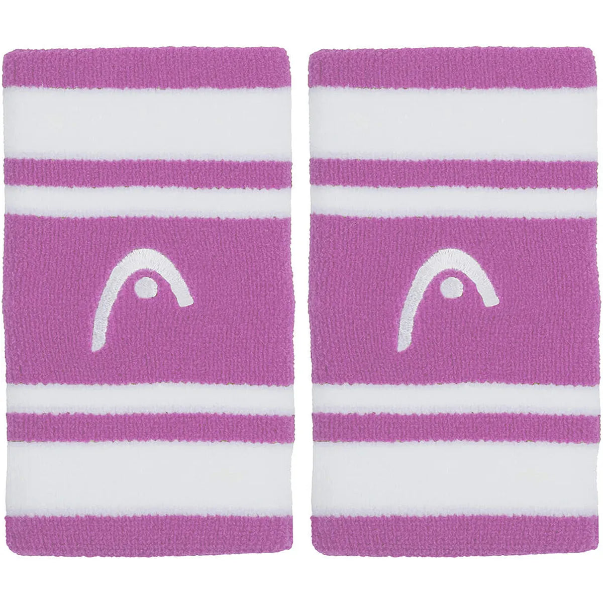 Pair of Head Double Width 5" Striped Wristbands