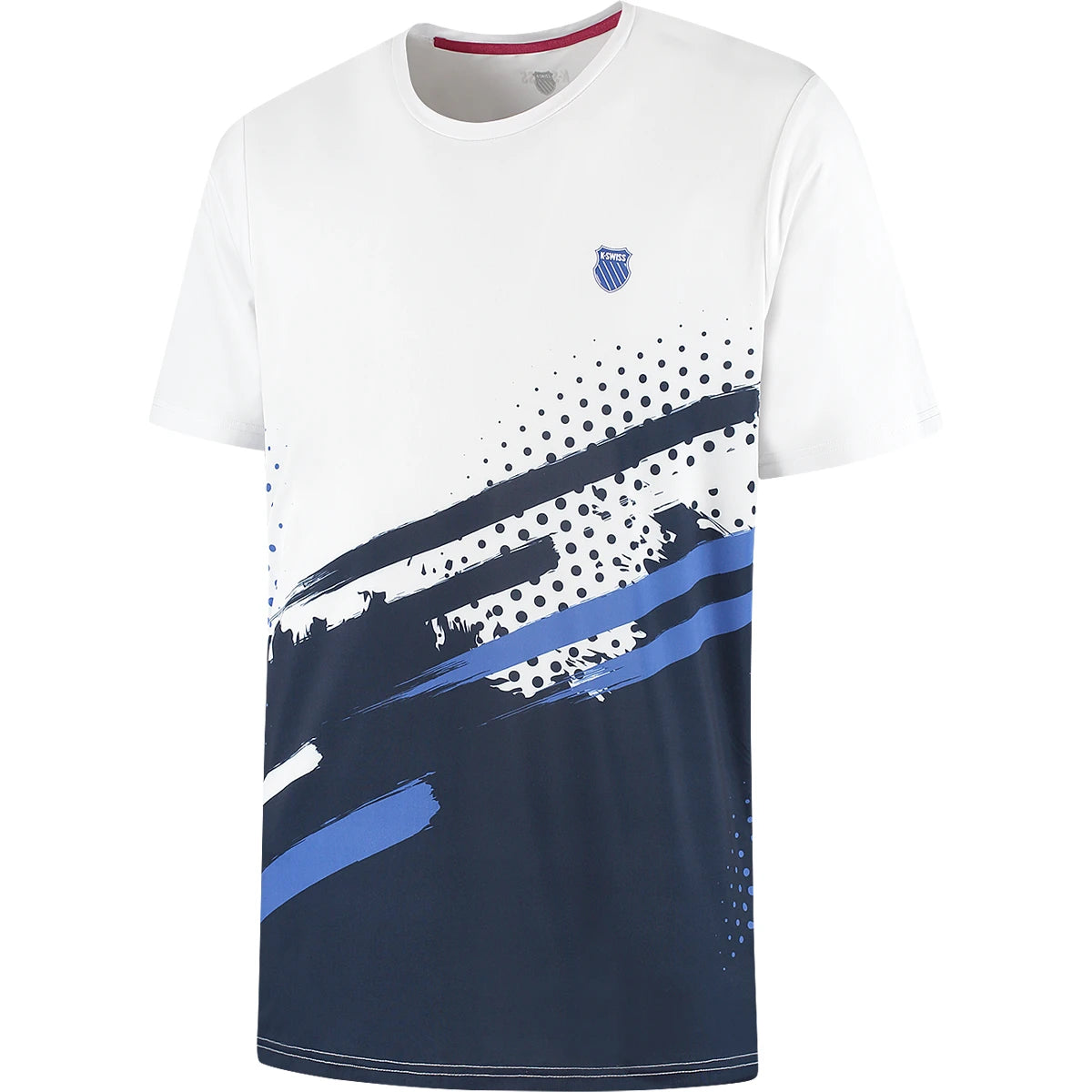 T-Shirt K-Swiss Hypercourt Print Crew Stripe