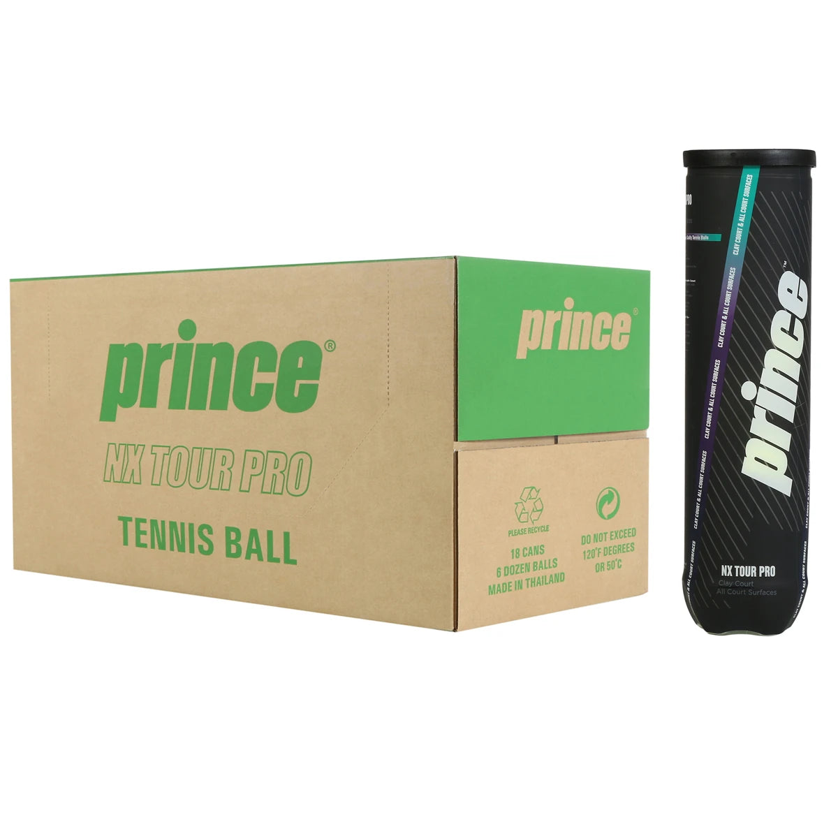 Carton de 18 Tubes de 4 Balles Prince Nx Tour Pro
