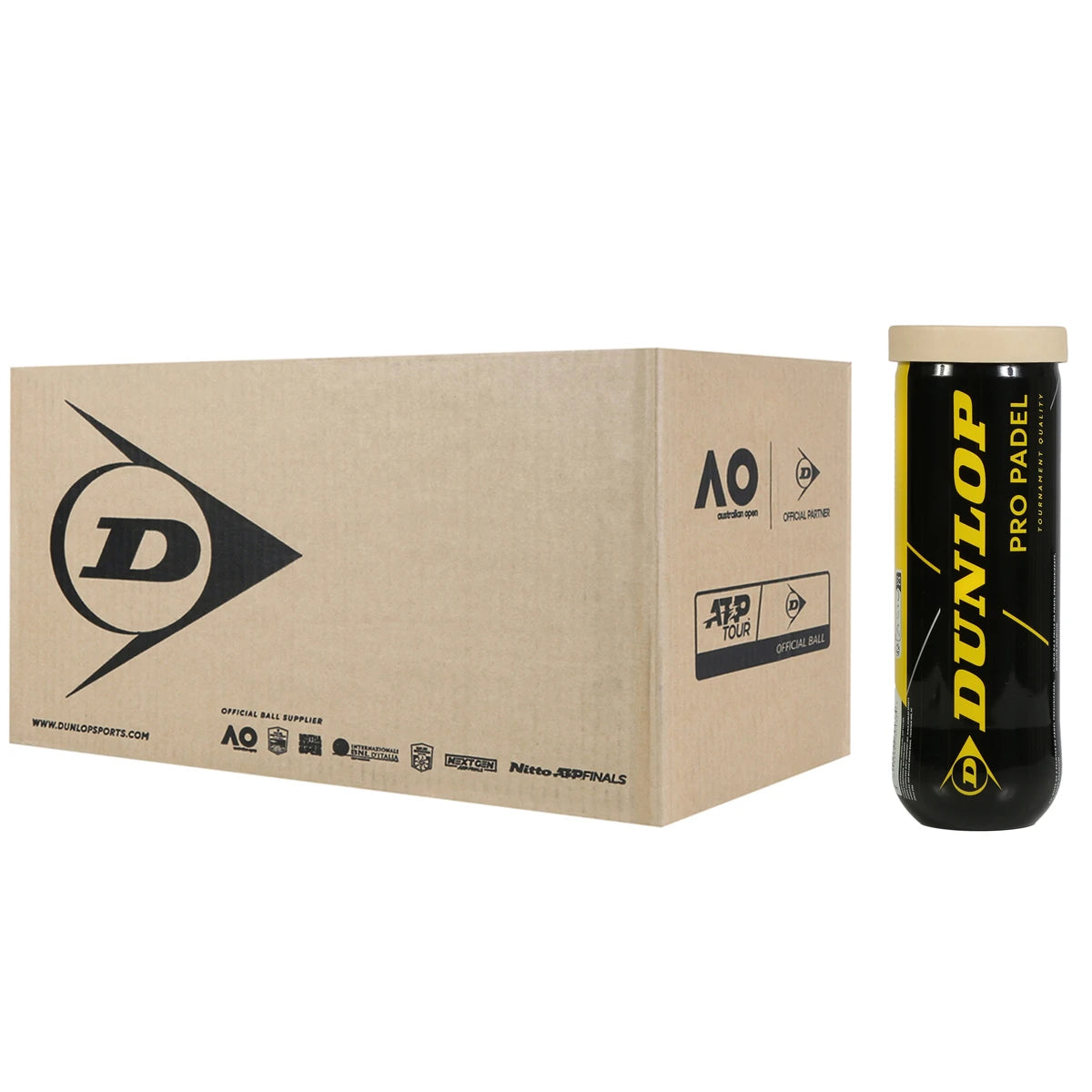 Carton de 24 Tubes de 3 Balles Dunlop Pro Padel