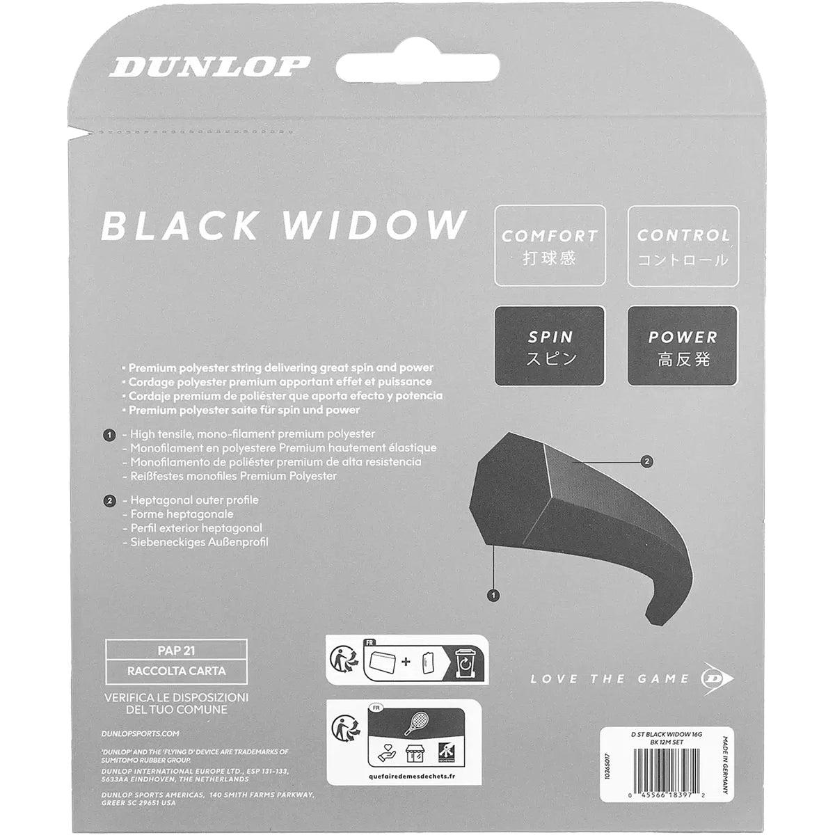 Snaar Dunlop Black Widow (12 Meter)
