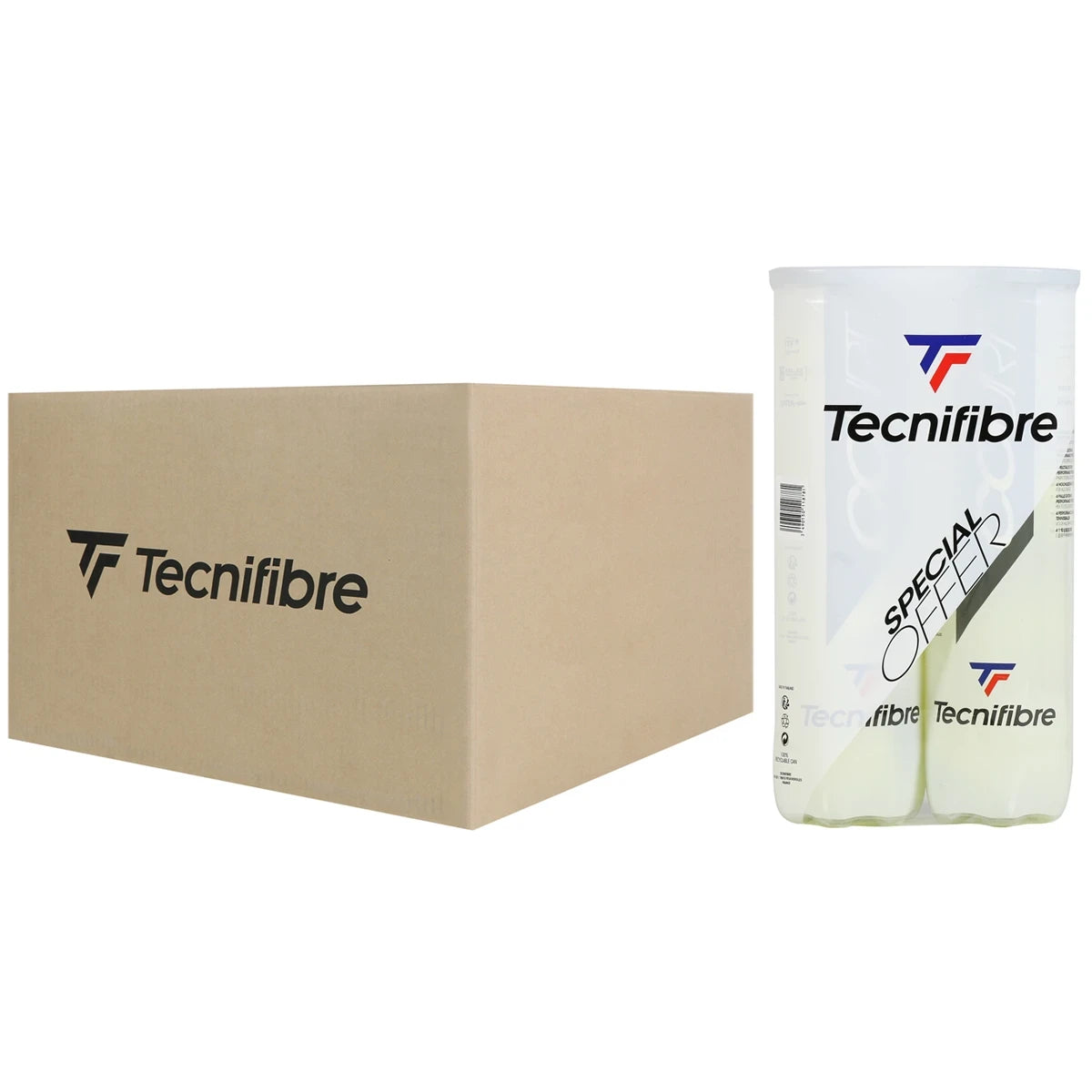 Carton de 18 Bipack de 4 Balles Tecnifibre Court