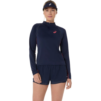 T-Shirt Asics Dames Parijs Lange Mouwen 1/2 Ritssluiting