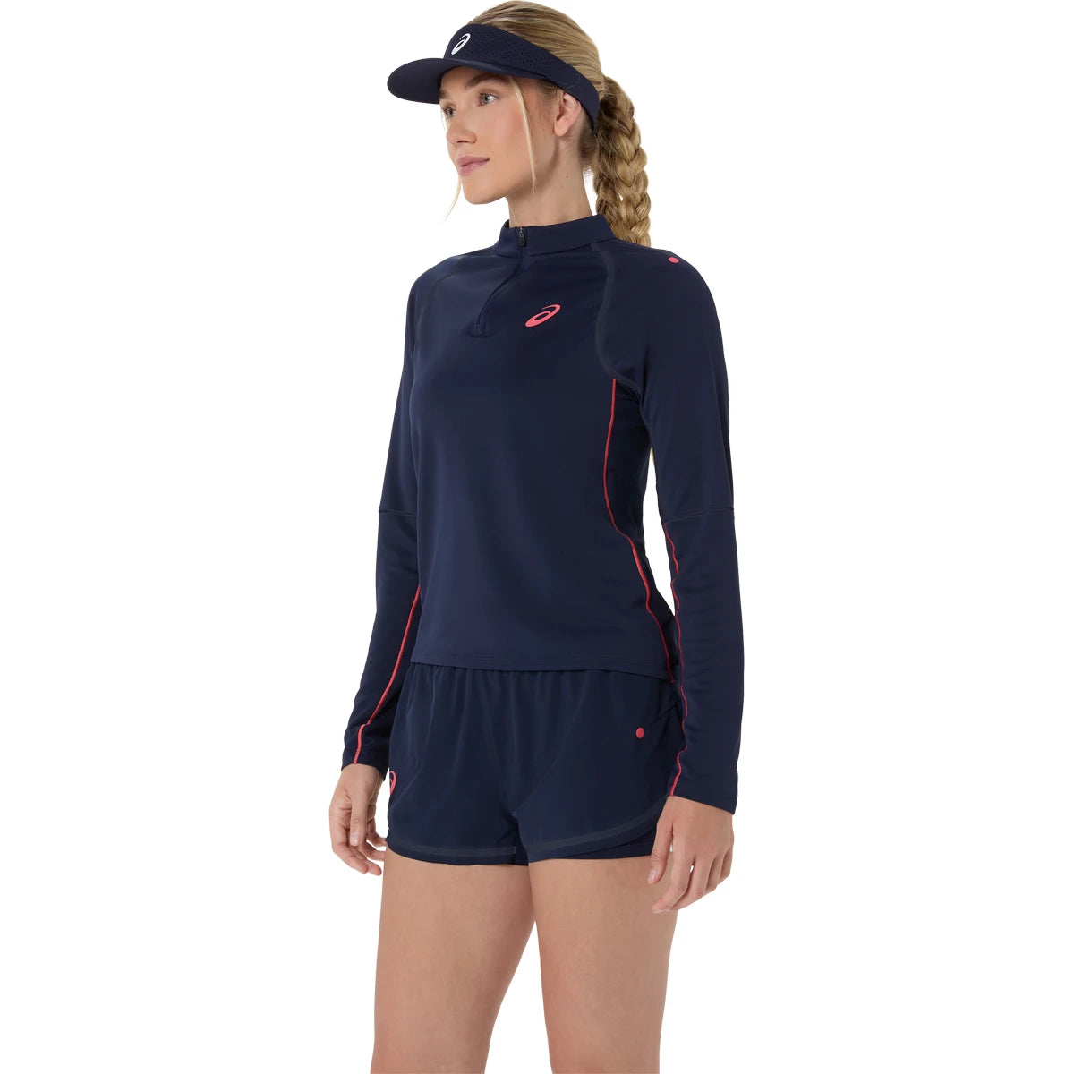 T-Shirt Asics Dames Parijs Lange Mouwen 1/2 Ritssluiting