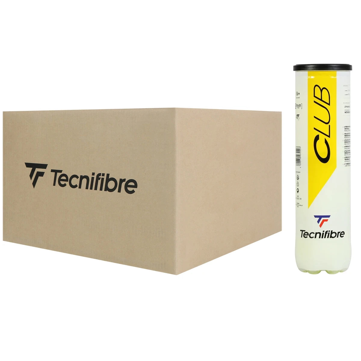 Carton de 36 Tubes de 4 Balles Tecnifibre Club