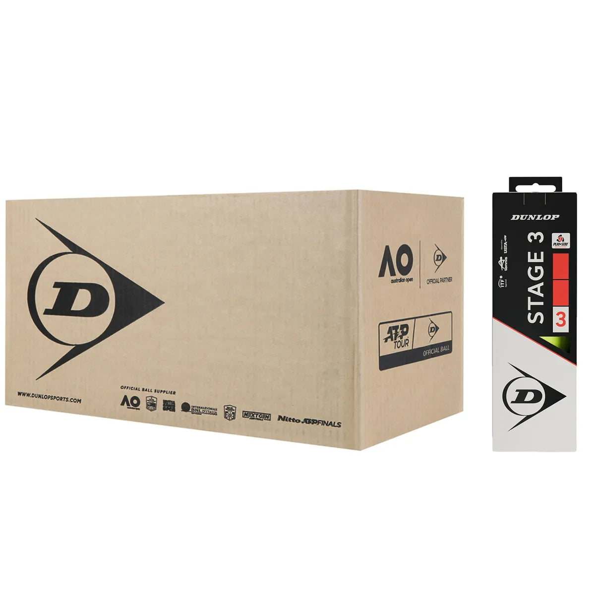 Carton de 24 Sachets de 3 Balles Dunlop Mini Tennis Stage 3