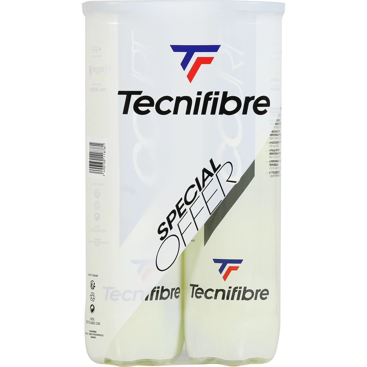 Bipack de 4 Balles Tecnifibre Court