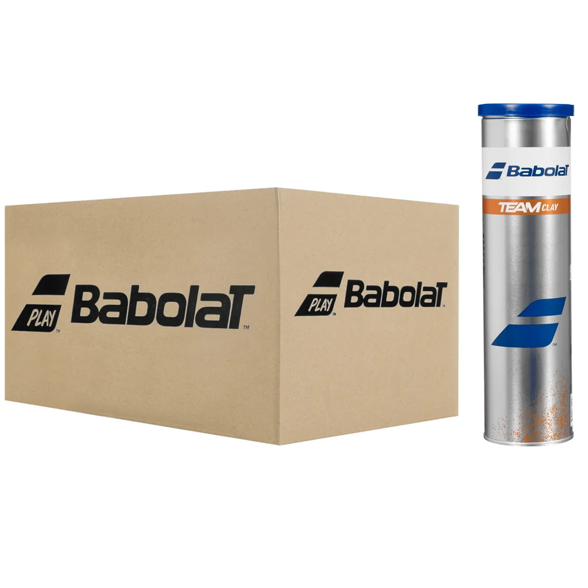 Carton de 18 Tubes de 4 Balles Babolat Team Clay