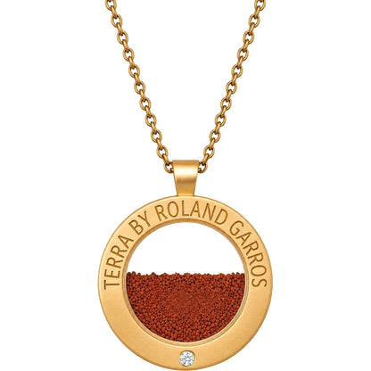 Terra Access Necklace and Medal Matte Gold Steel 1 Stone Large Model