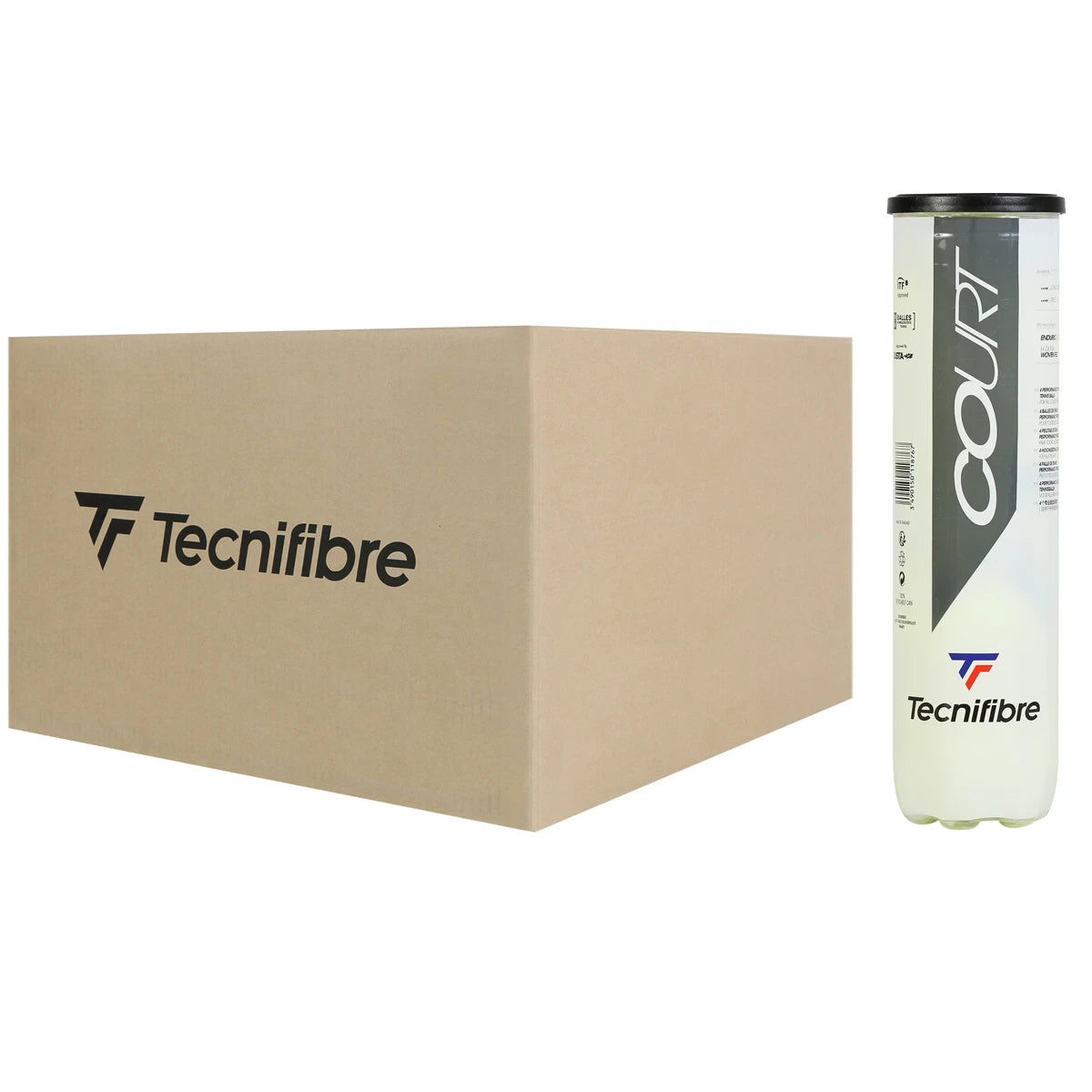 Cartons de 36 Tubes de 4 Balles Tecnifibre Court
