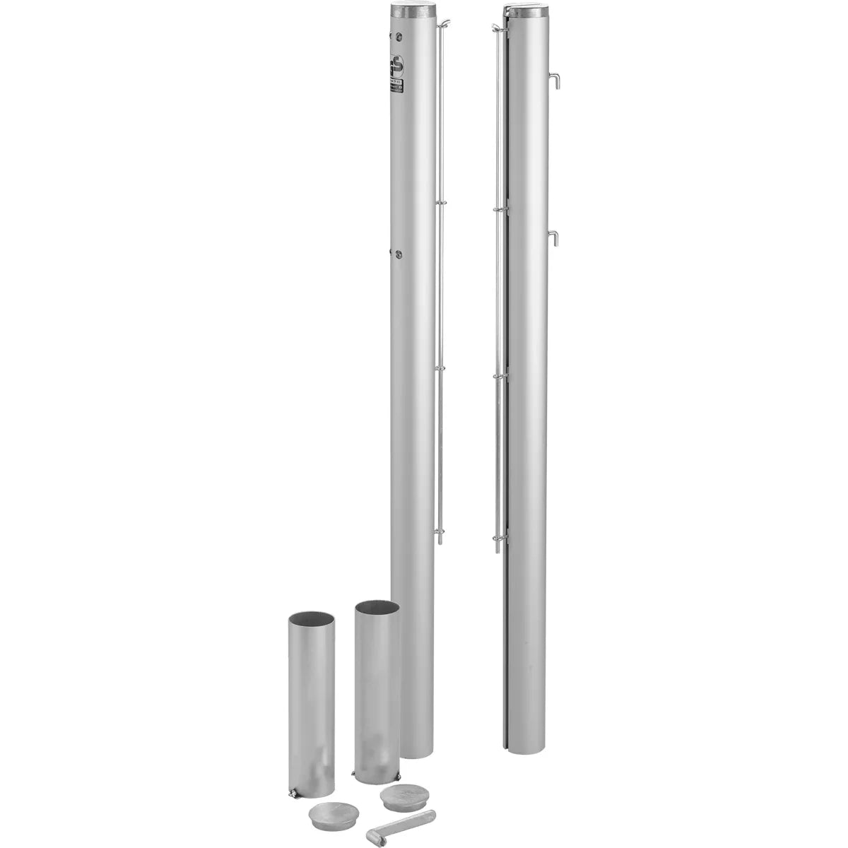 Set van ronde aluminium palen 83 mm aluminium kleur + hoezen