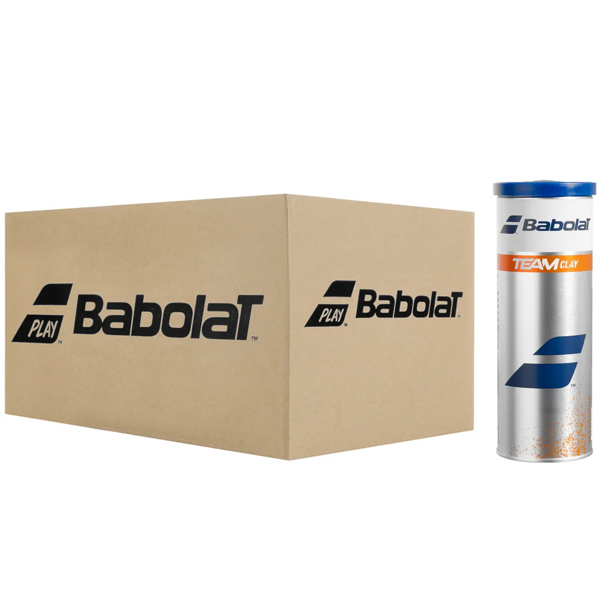 Carton de 30 Tubes de 3 Balles Babolat Team Clay