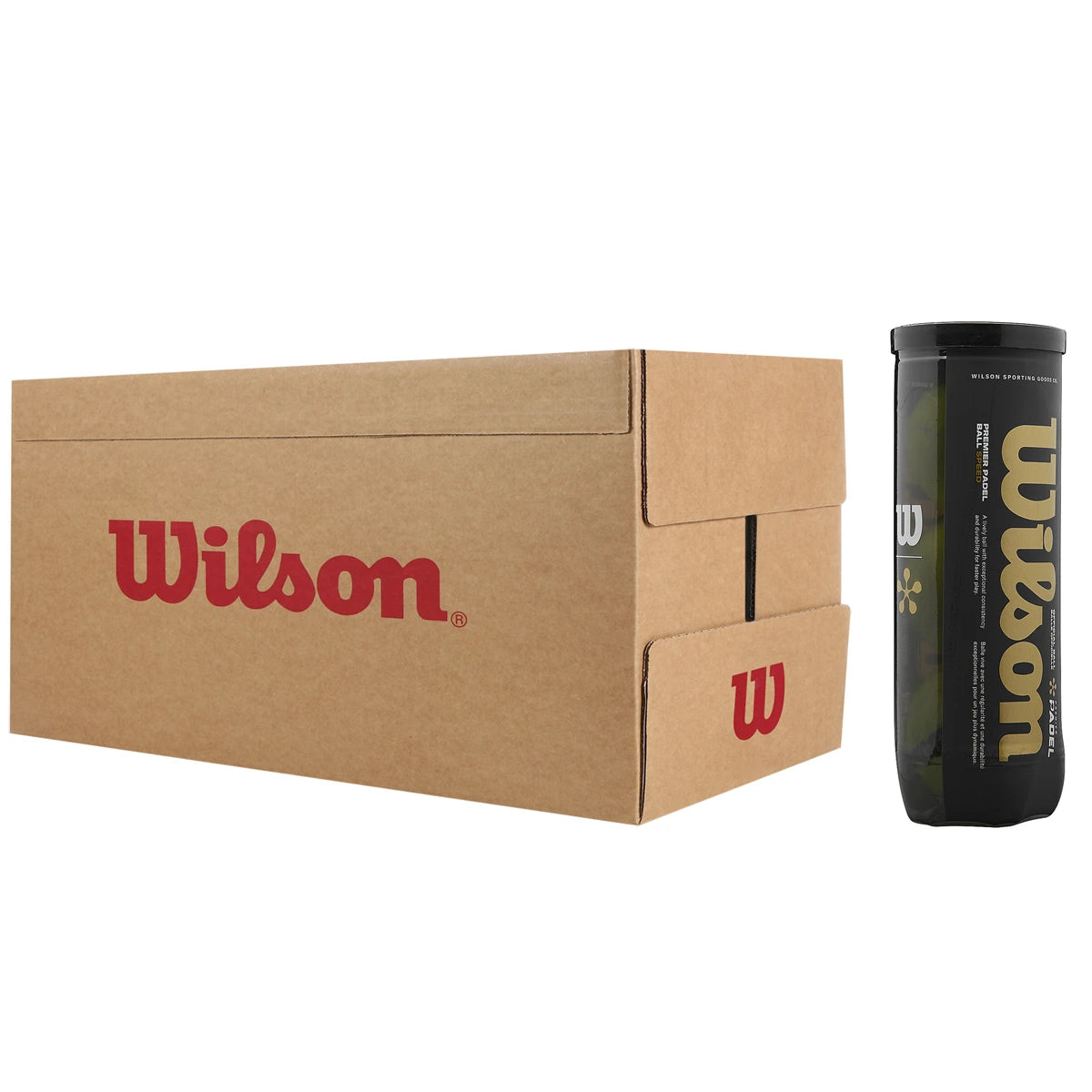 Doos van 24 Tubes met 3 Wilson Premier Padel Speed Padelballen