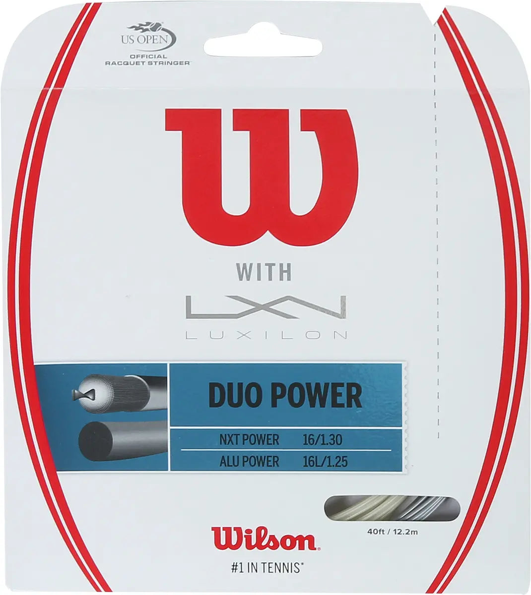 Cordage Wilson Duo Power : Luxilon Alu Power & Wilson Nxt Power 1.25 (12.20 Mètres)