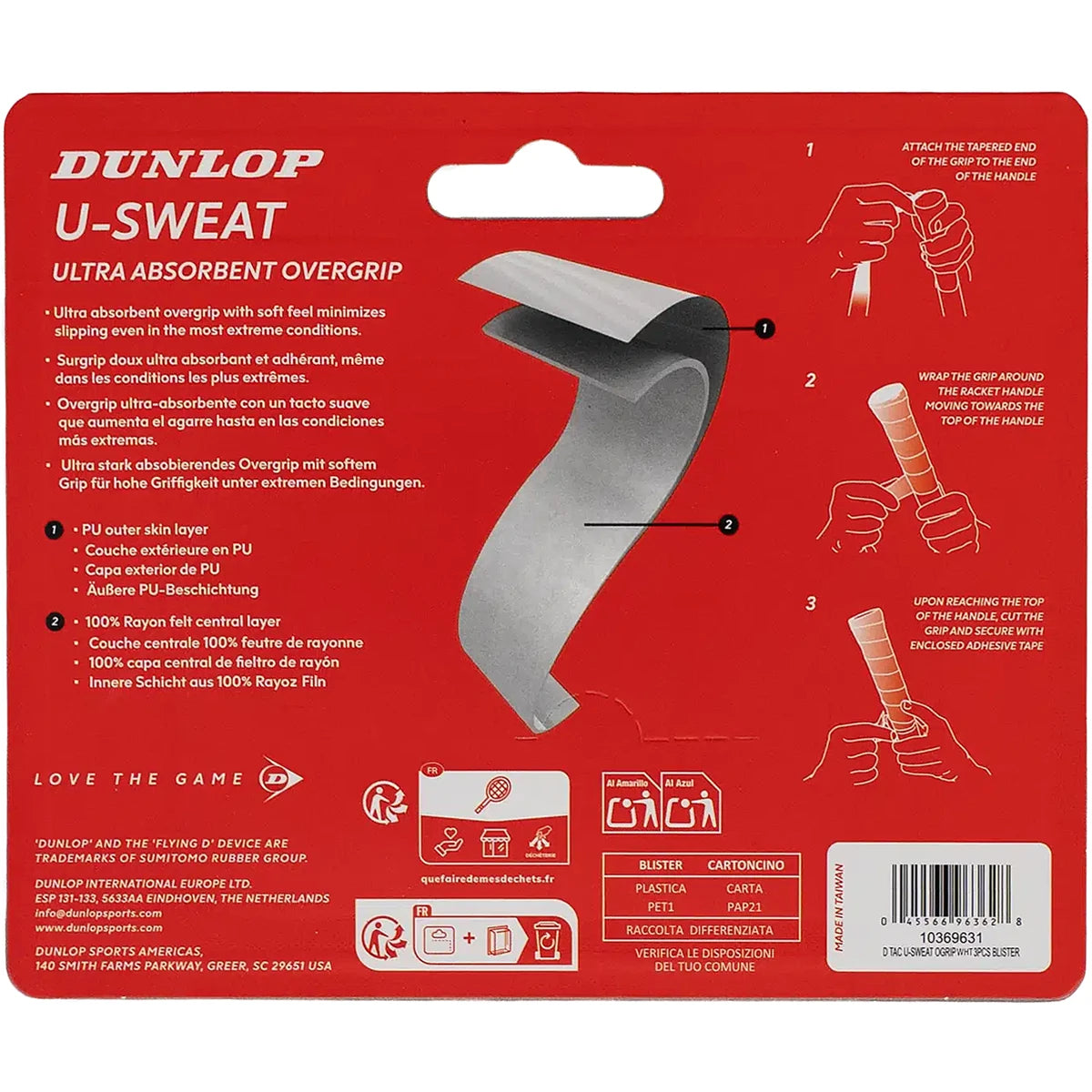 Overgrips Dunlop U-Sweat X3