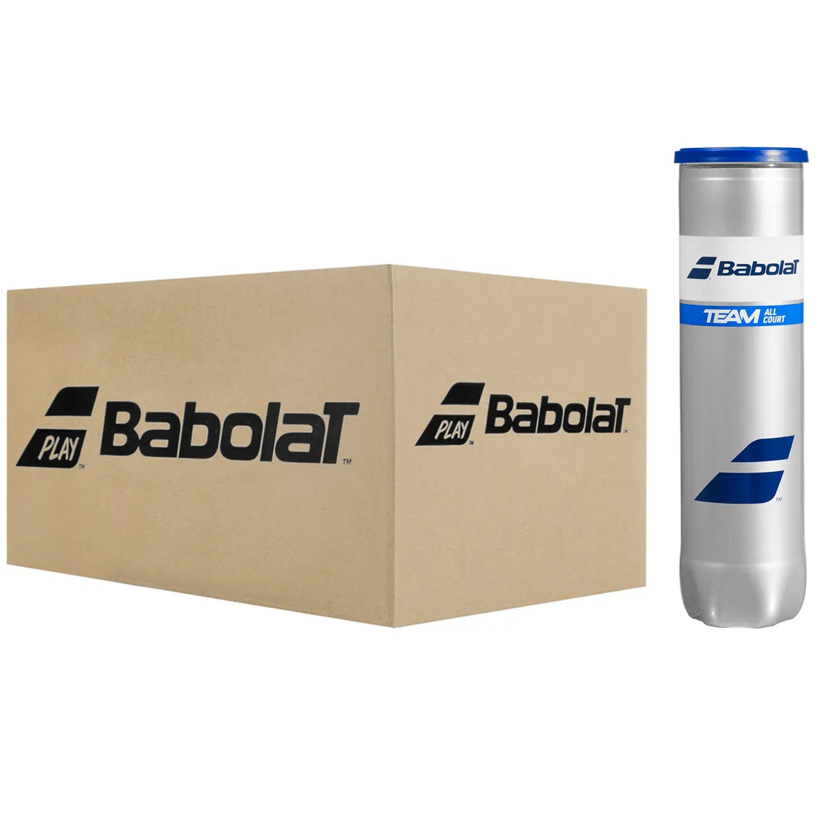 Carton de 18 Tubes de 4 Balles Babolat Team All Court