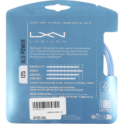 Luxilon Big Banger Alu Power Ice Blue String (12 Metres)