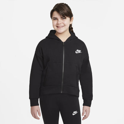 Nike Junior Girls Sportswear Club Fleece Full Zip Hoody Sweatshirt