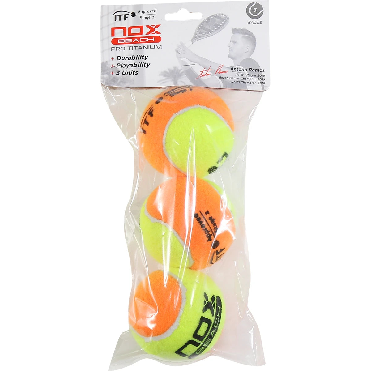 Sachet de 3 Balles Beach Tennis Bolas Pro Titanium