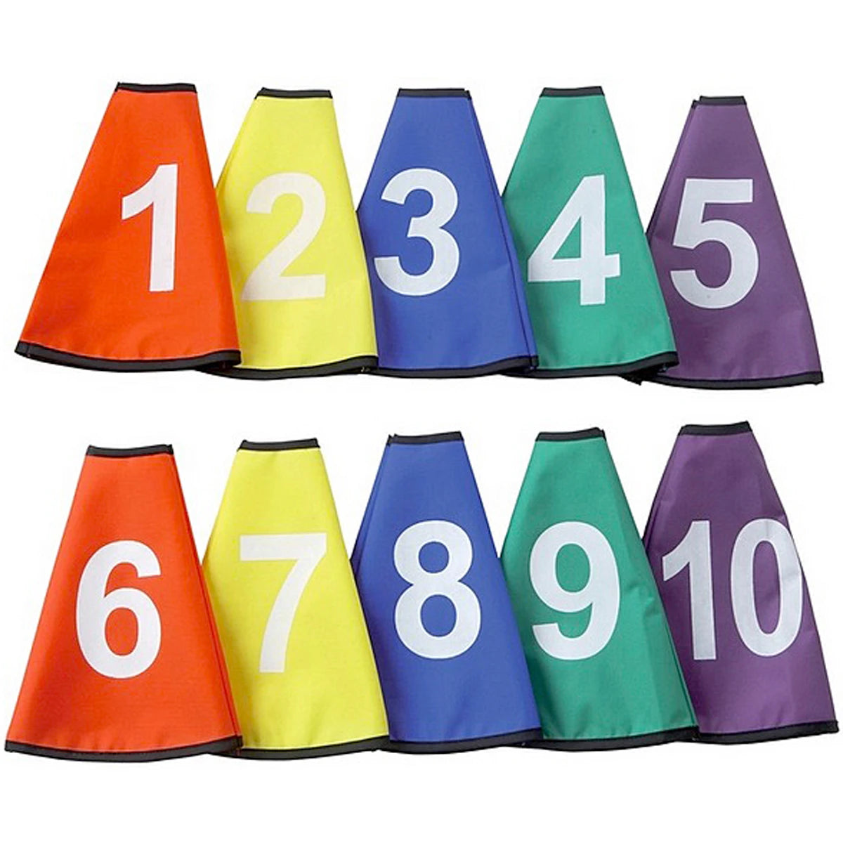 Set of 10 Numbered Cone Collars from 1 to 10